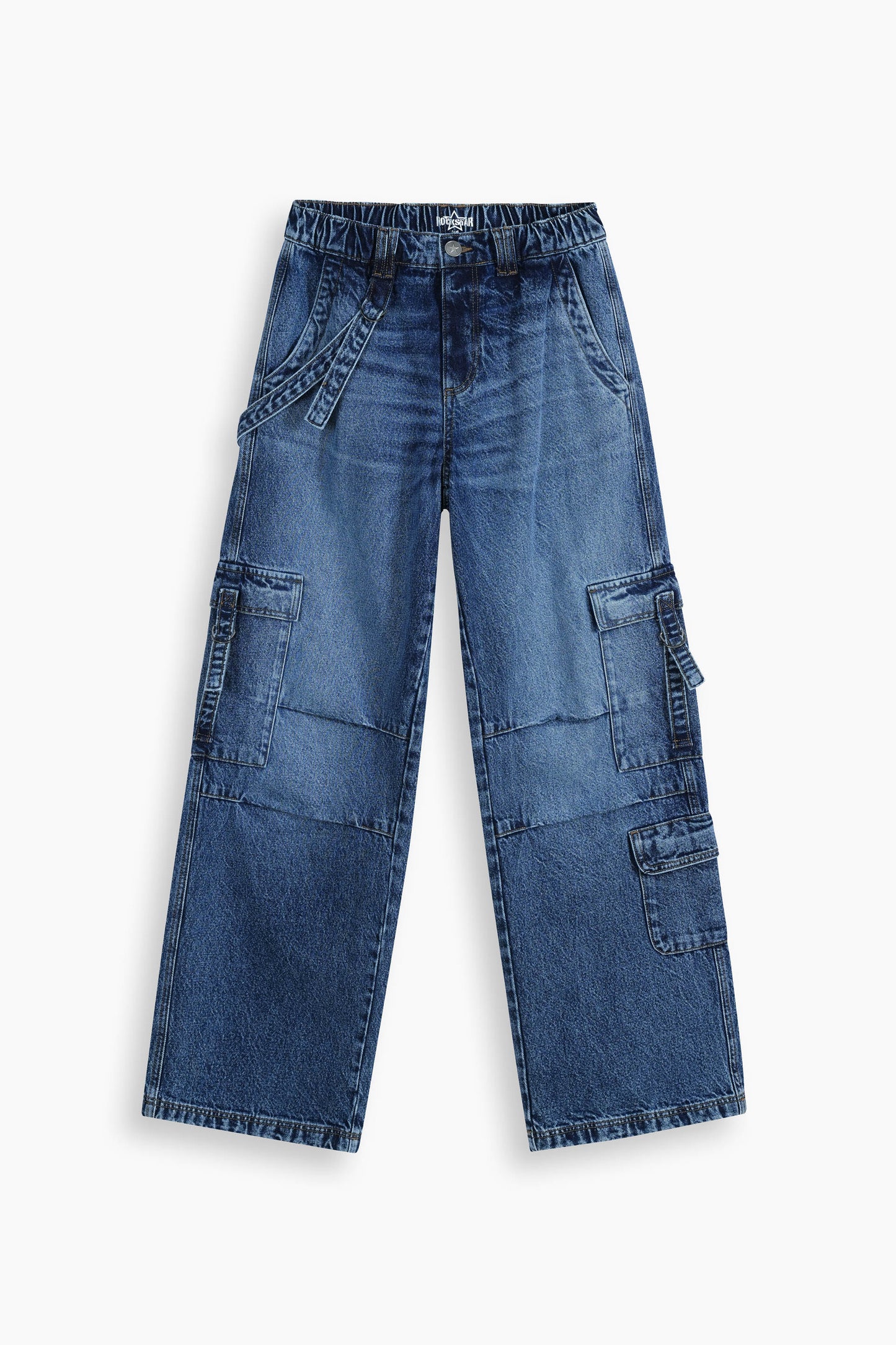 Baggy Fit Cargo Jeans Medium Blue