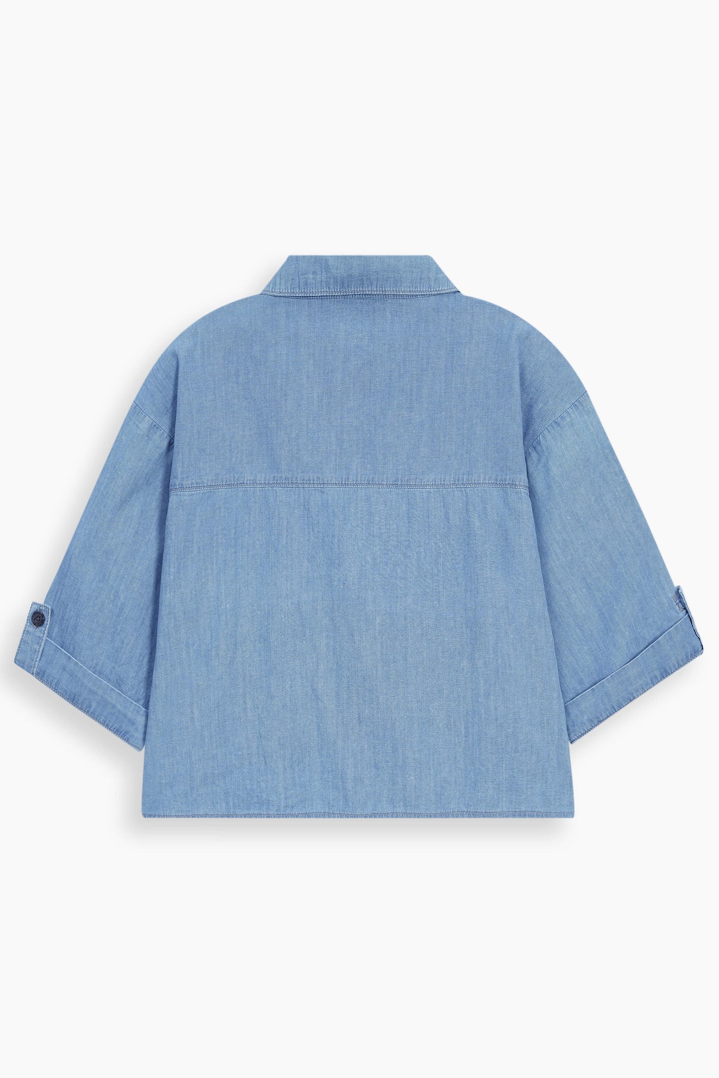 Relaxed Drape Denim Shirt Light Blue