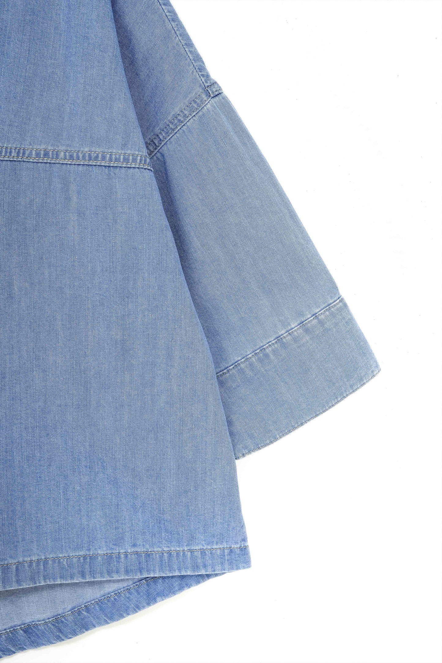 Wide Sleeve Denim Shirt