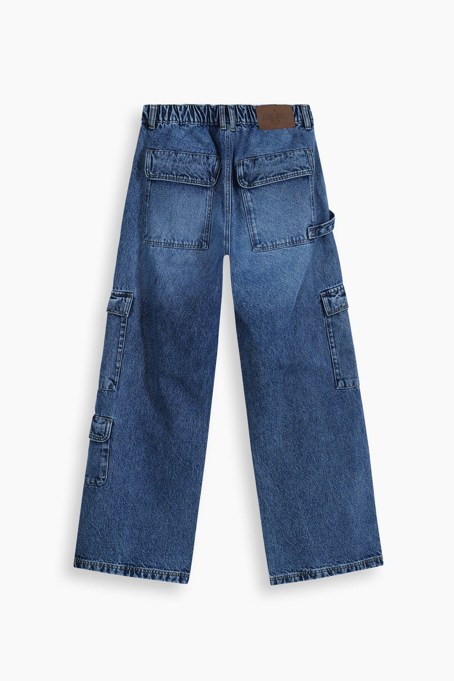 Baggy Fit Cargo Jeans Medium Blue
