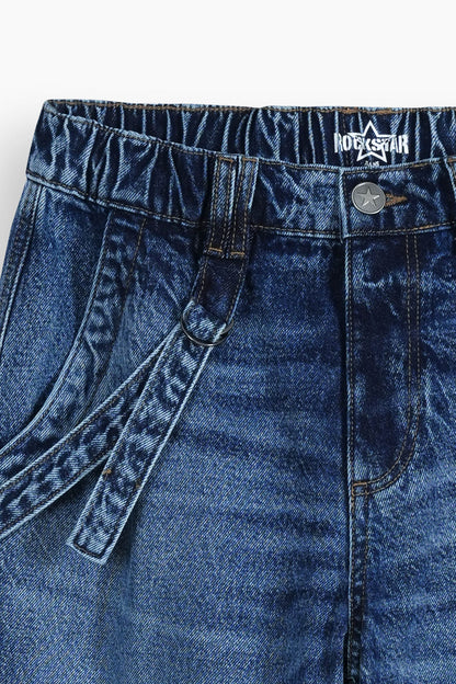 Baggy Fit Cargo Jeans Medium Blue