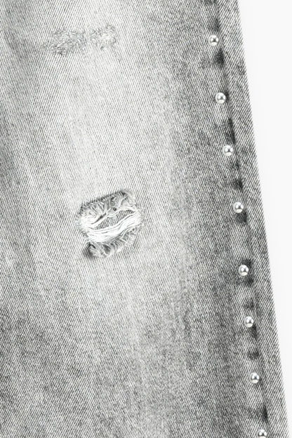 Wide Leg Studded Jeans