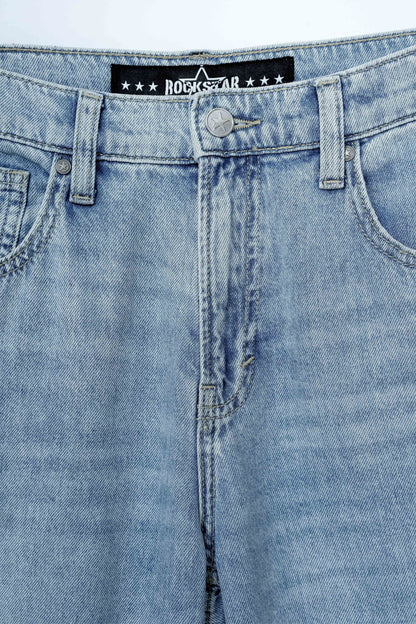 High Rise Wide Leg Stud Jeans