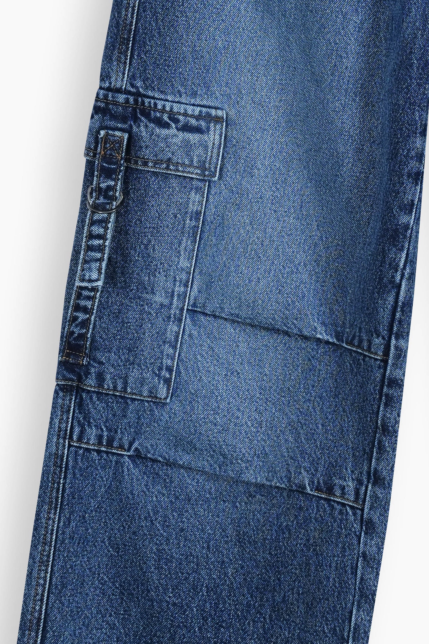 Baggy Fit Cargo Jeans Medium Blue