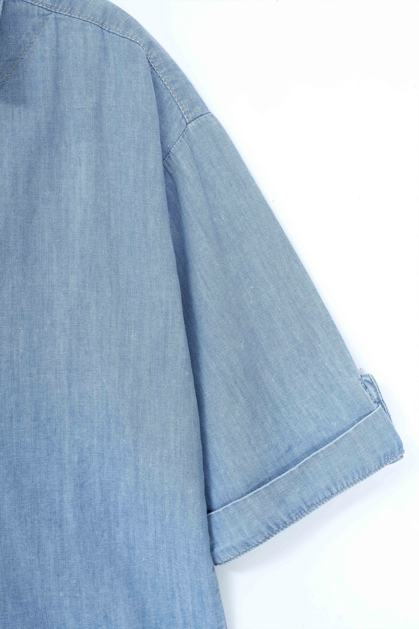 Relaxed Drape Denim Shirt Light Blue
