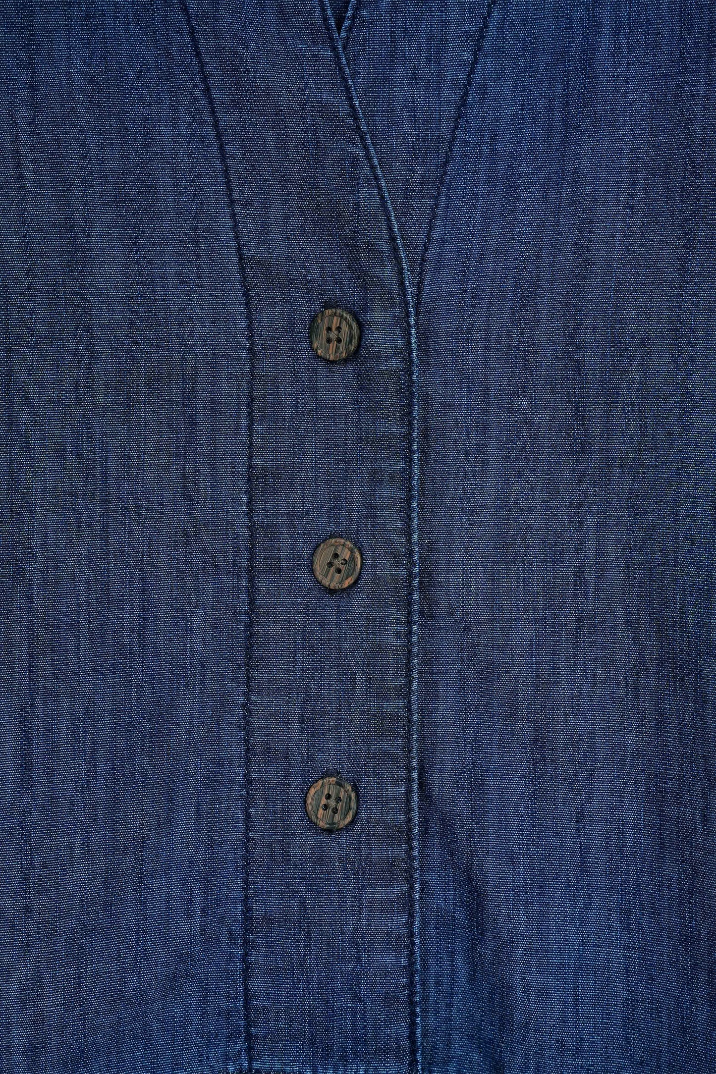 Relaxed Drape Denim Shirt Dark Blue