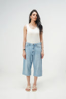 Light Blue Baggy Denim Capri
