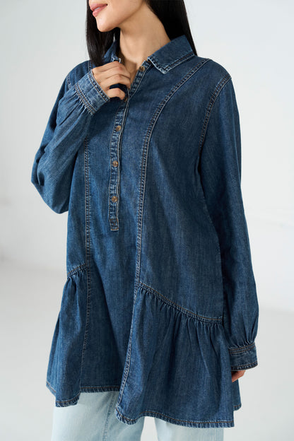 Backstage Denim Short Dress shop at Rockstar Jeans