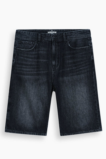 Baggy Denim Carpenter Shorts Black