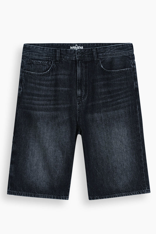 Baggy Denim Carpenter Shorts Black