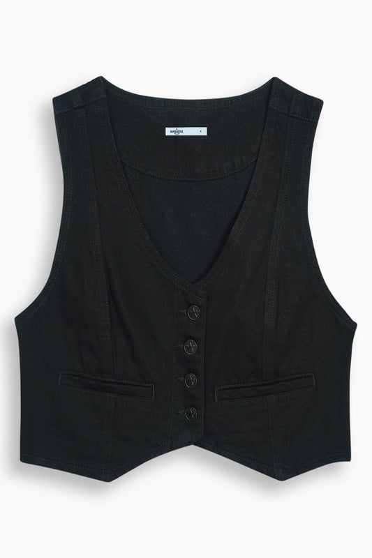 Limited Denim Vest Black