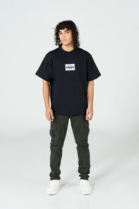 Drop Shoulder Black Tee