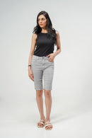 Silver Bermuda Stretch Shorts