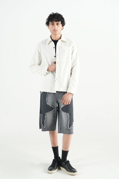 Oversized Off-White Corduroy  Jacket