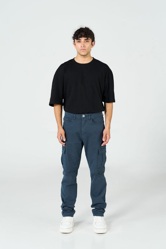 Navy Stretch Cargo shop at rockstar jeans