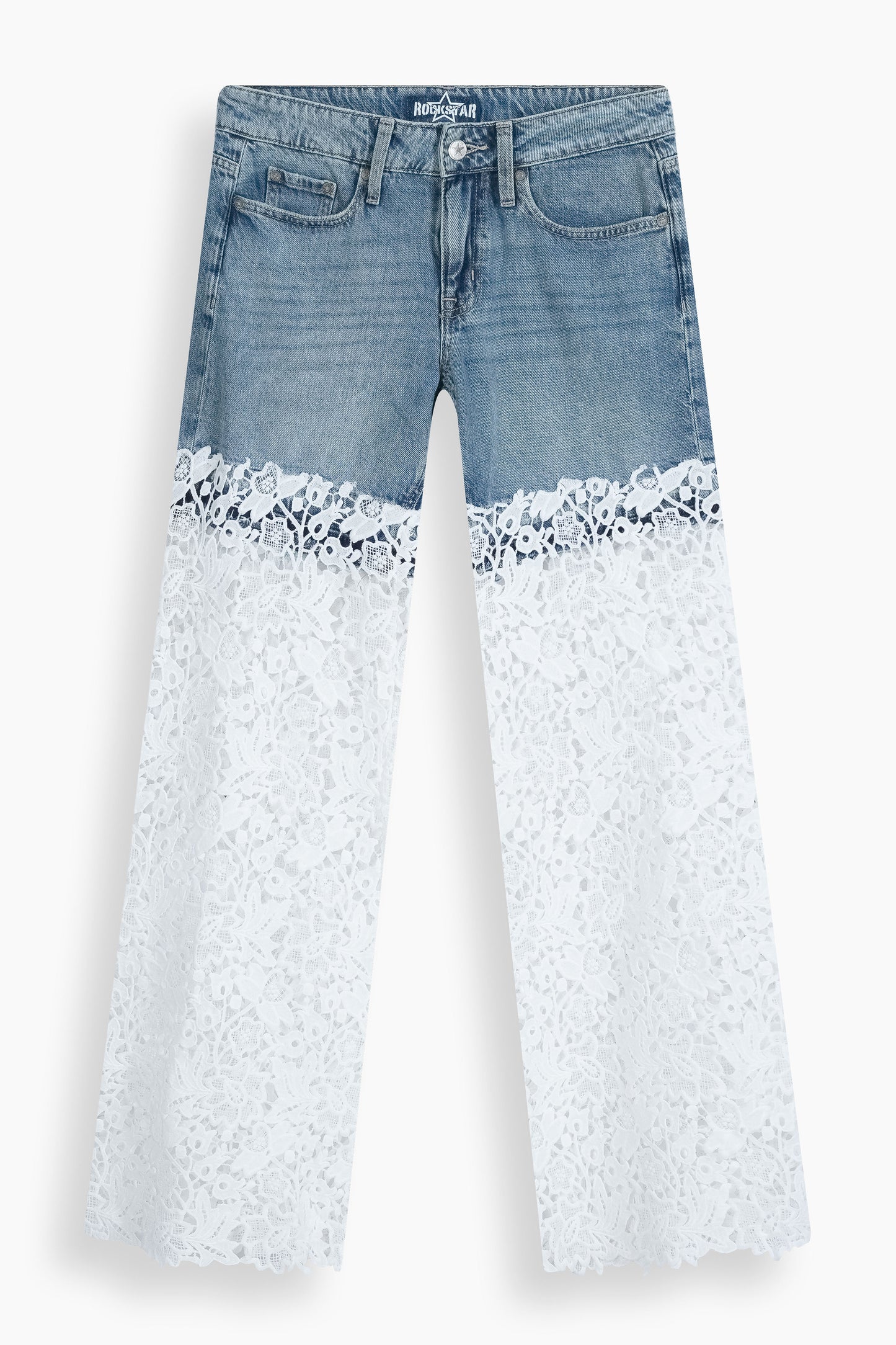 Wide Leg Lace Jeans