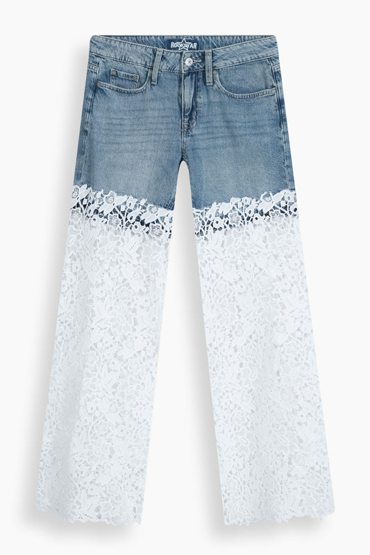 Wide Leg Lace Jeans