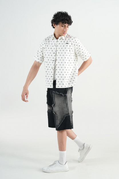 Hawaiian White  Printed Shirt