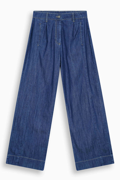 Mid Rise Wide Leg Jeans With Darts