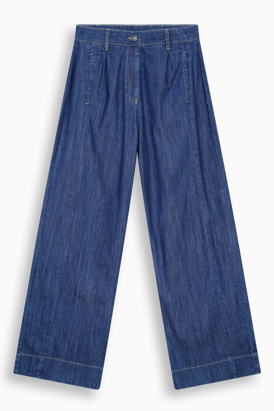 Mid Rise Wide Leg Jeans With Darts