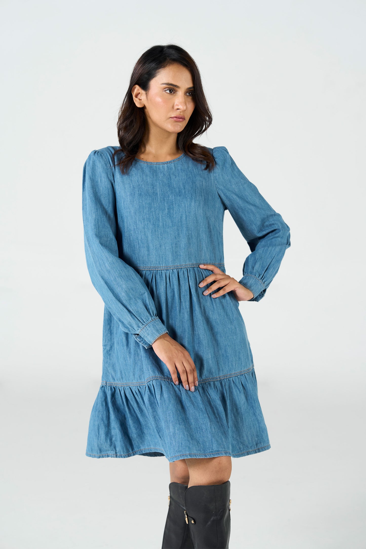 Limited Denim Dress Mid Wash