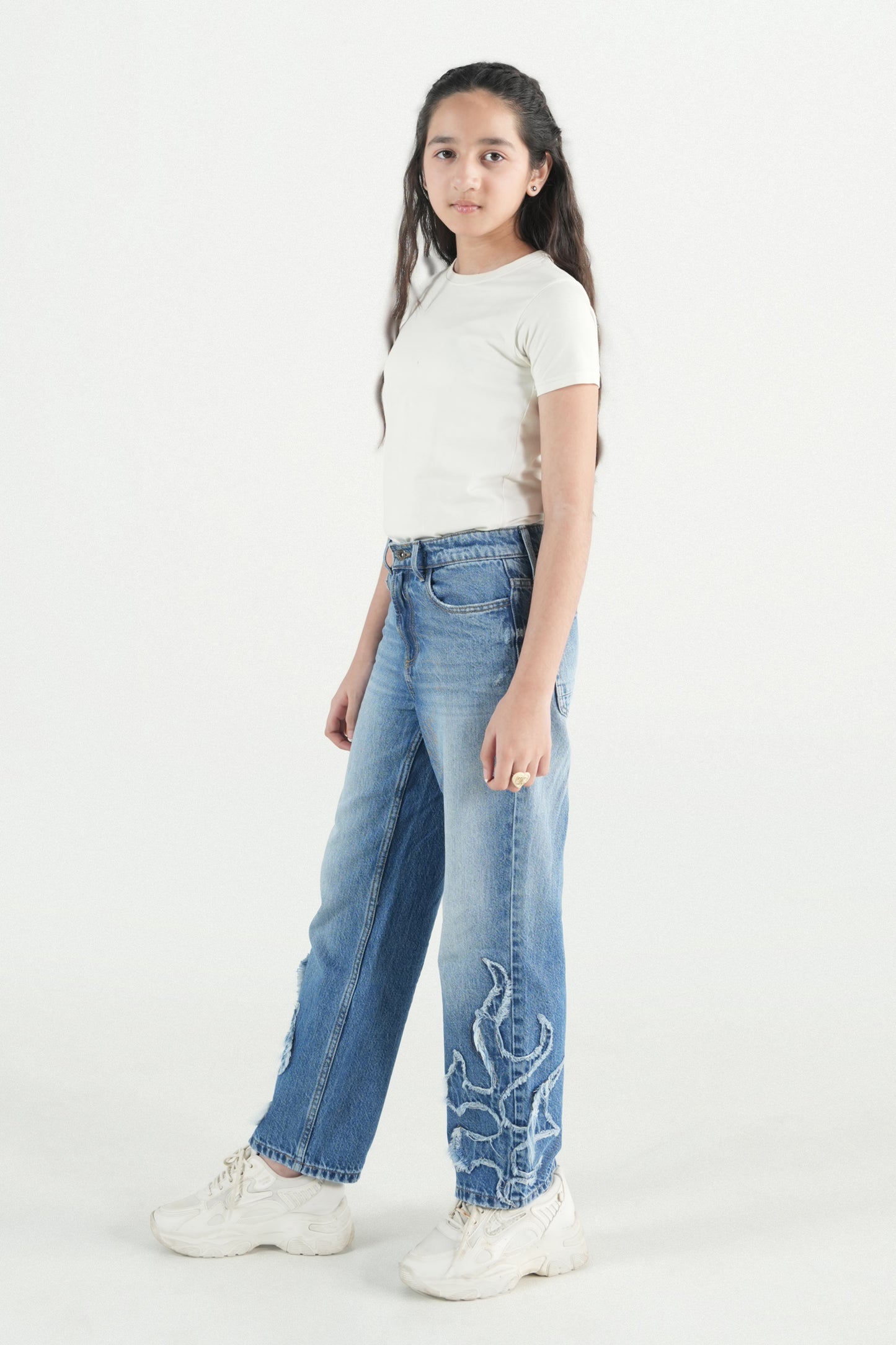 Straight Jeans with applique work