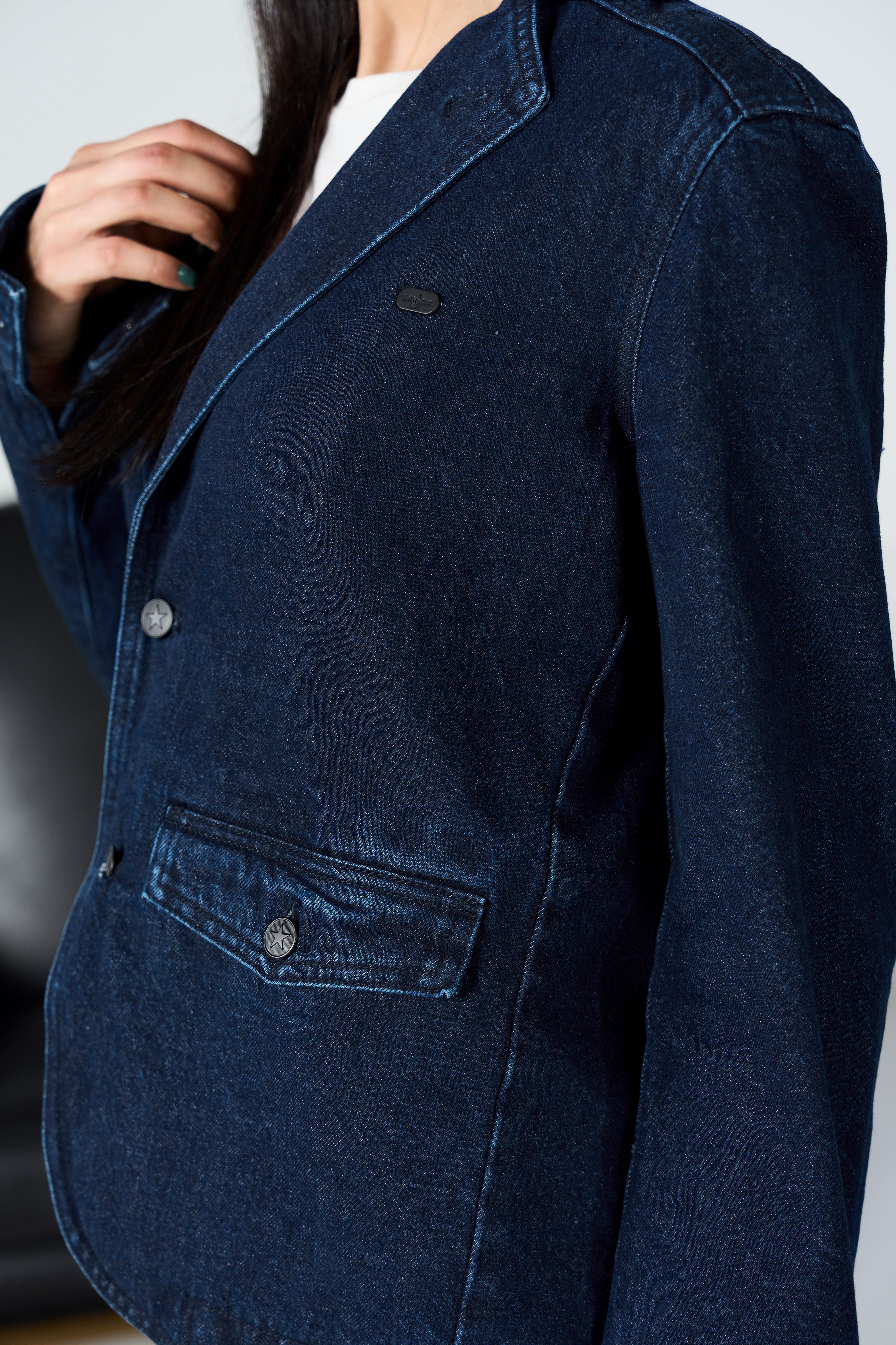 Stone Dark Denim Blazer