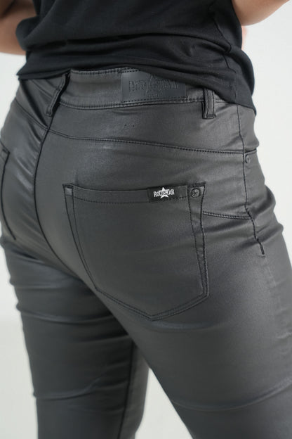 Black Coated Stretch Jeans