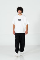 Drop Shoulder White Tee