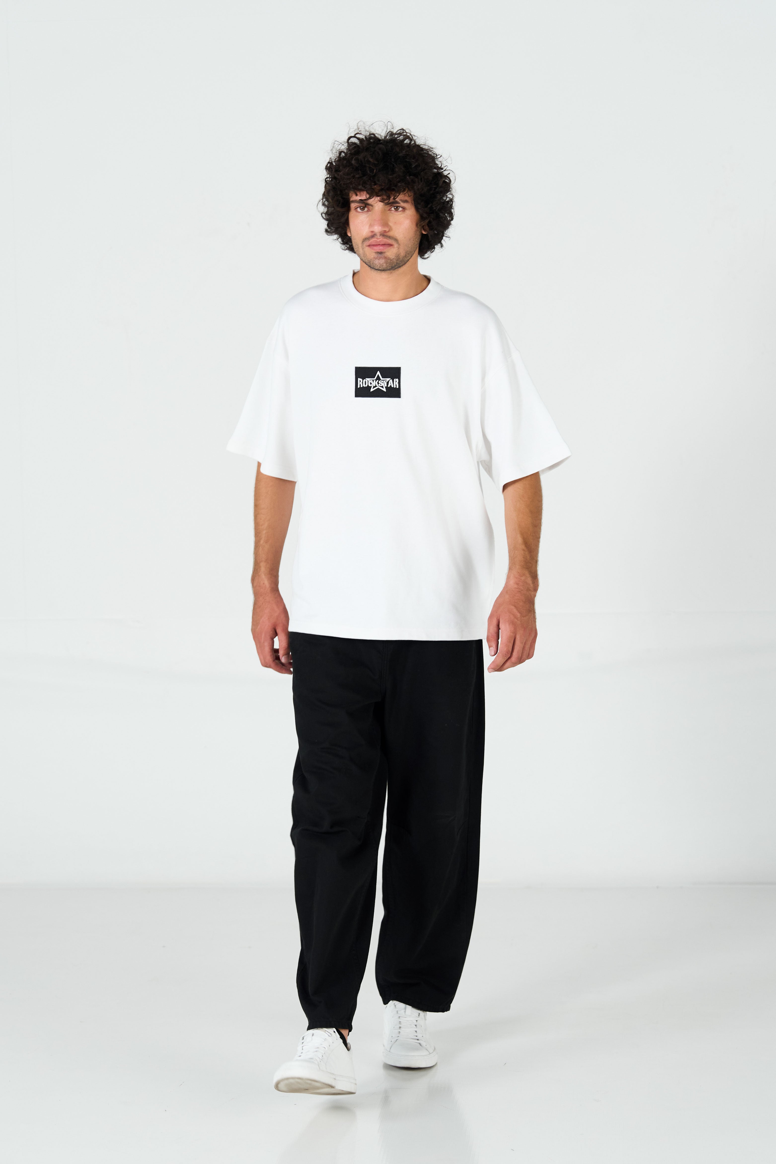 Drop Shoulder White Tee