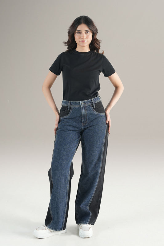 Baggy Two Tone Jeans