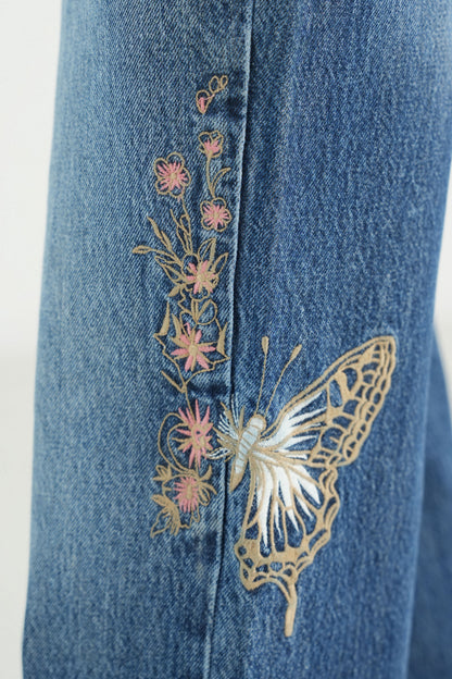 Wide Leg Butterfly Jeans