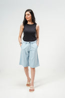 Light Blue Baggy Linen Shorts