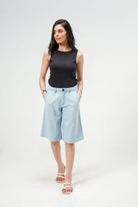 Light Blue Baggy Linen Shorts