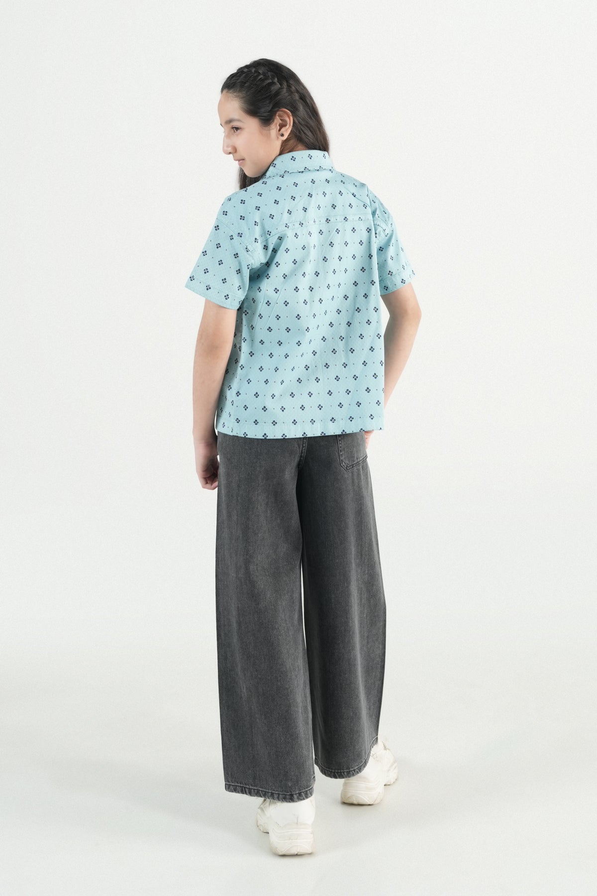 Hawaiian Mini Print Shirt – Sky Blue