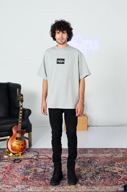 Drop Shoulder Grey Tee shop at rockstar jeans