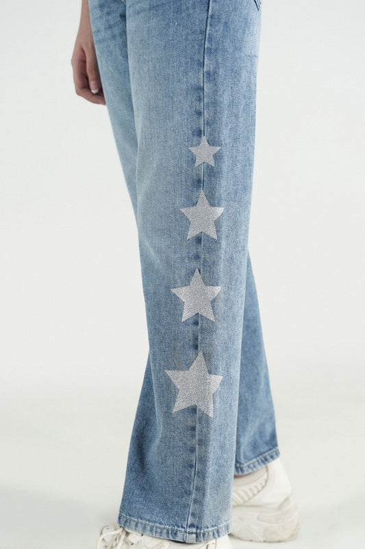 Rhinestone Star Jeans