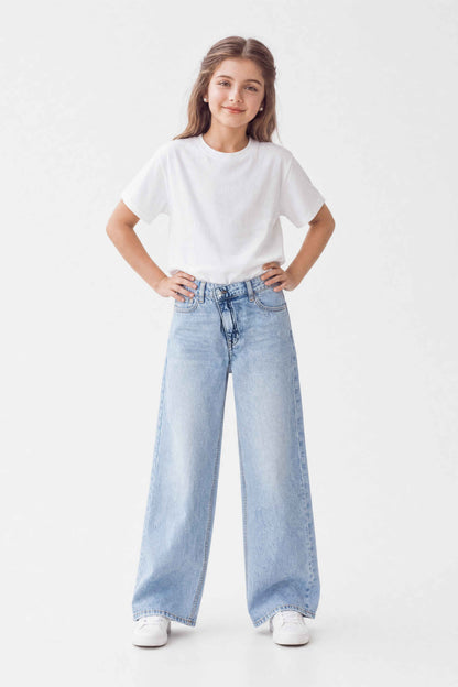 Wide Leg Cross Belt Jeans