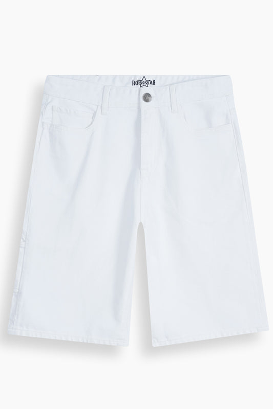 Baggy White Denim Carpenter Shorts