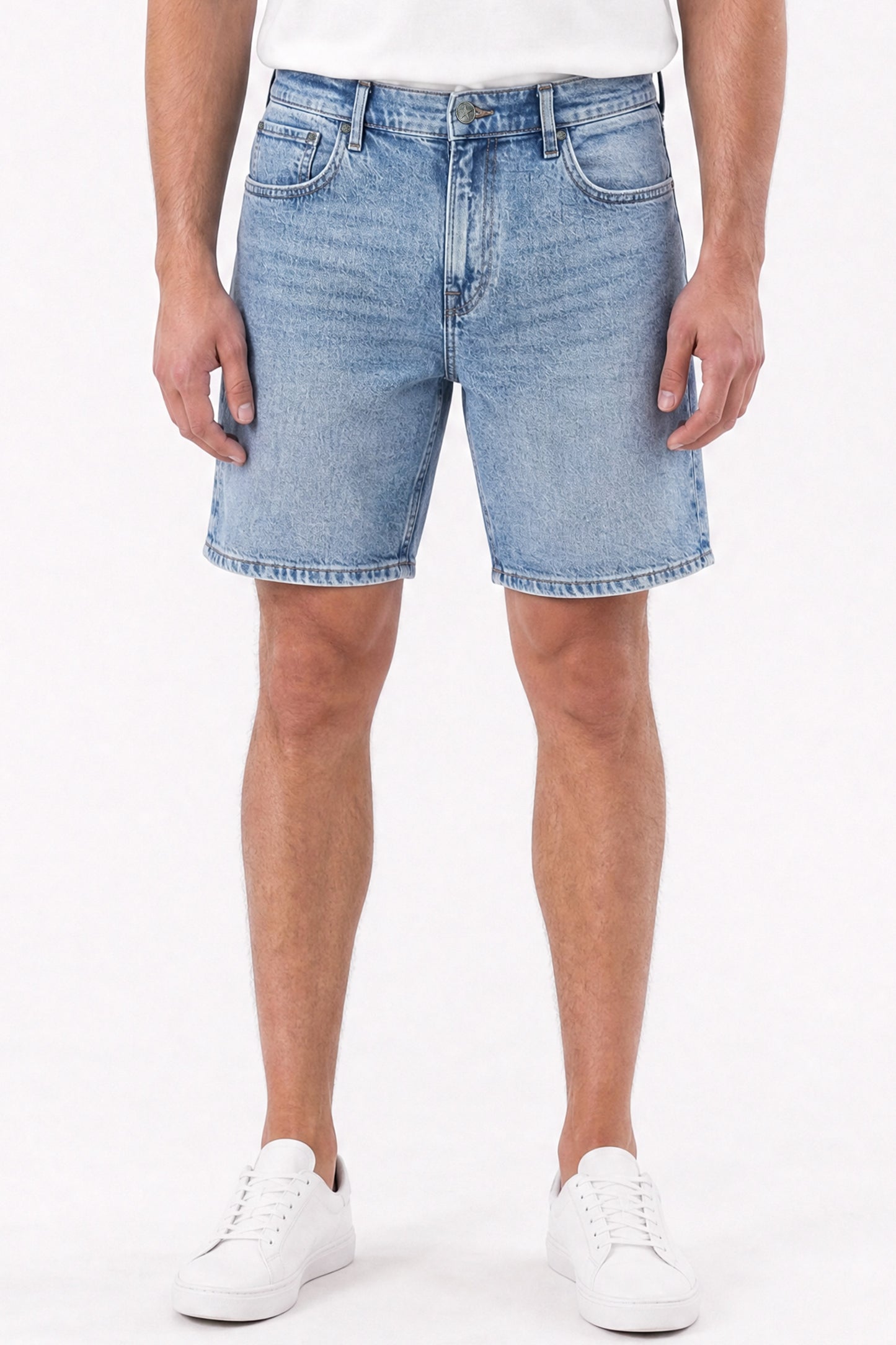 Baggy Fit Denim Shorts Light Blue