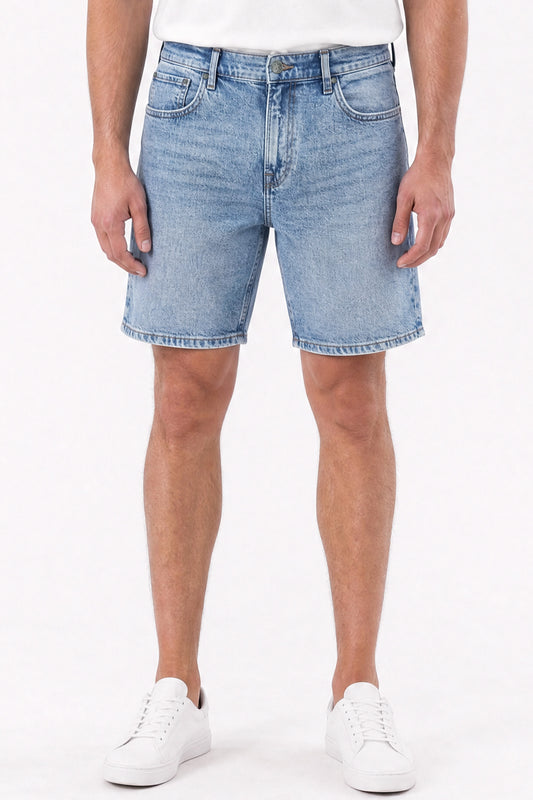 Baggy Fit Denim Shorts Light Blue