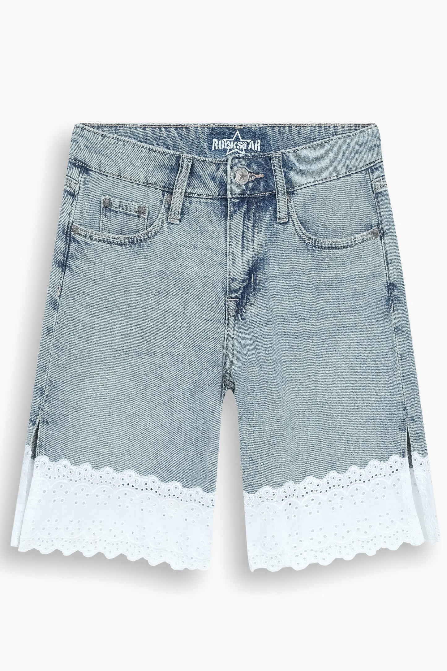 Relaxed Straight Fit Lace Jeans