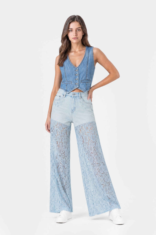 Lightweight Denim Limited Vest  Light Blue