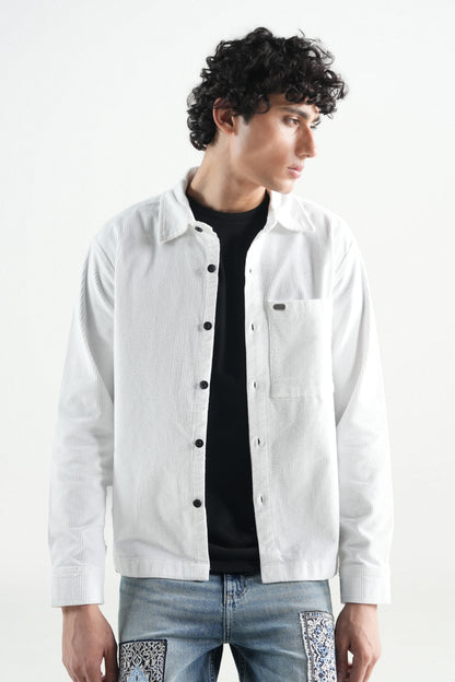 Oversized White Corduroy Jacket