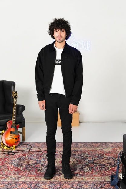 Jet Black Bomber Jacket