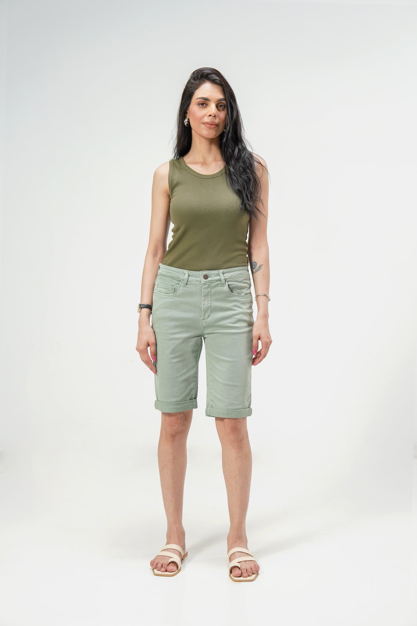 Green Leaf Bermuda Shorts
