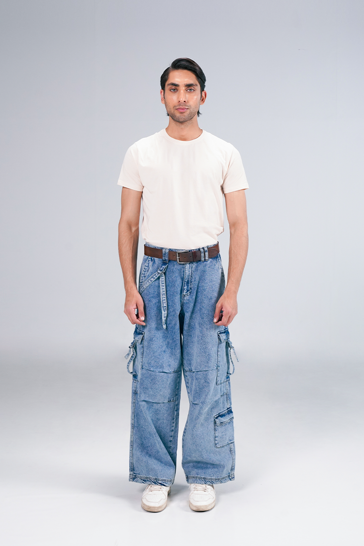 Baggy Acid Wash Cargos shop at Rockstar Jeans