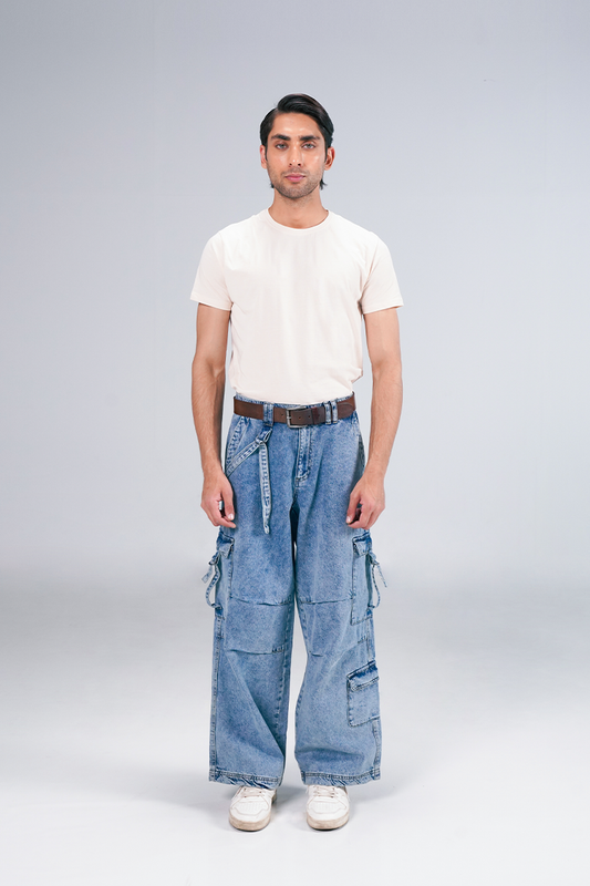 Baggy Acid Wash Cargos shop at Rockstar Jeans
