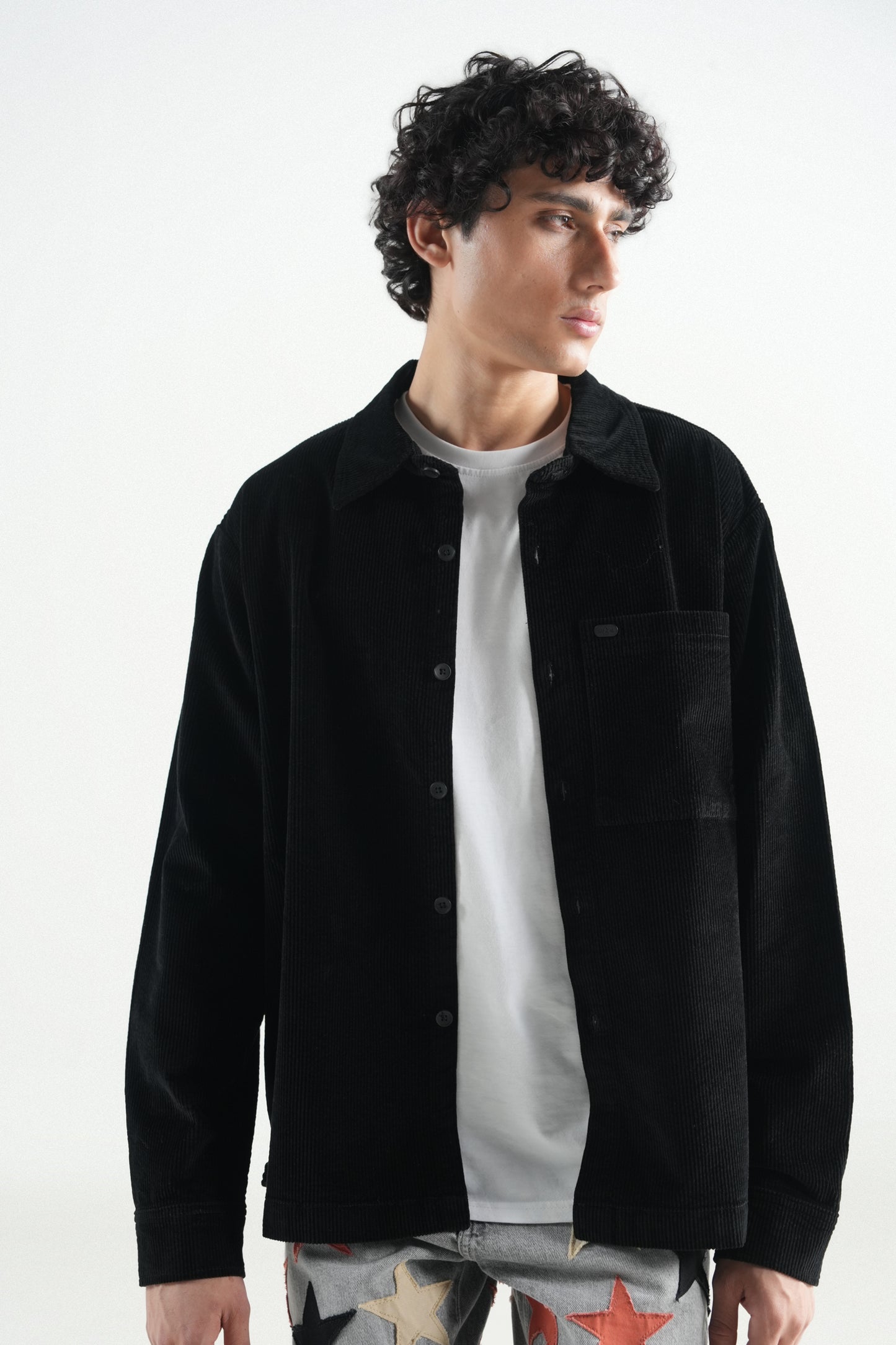 Oversized Black Corduroy Jacket