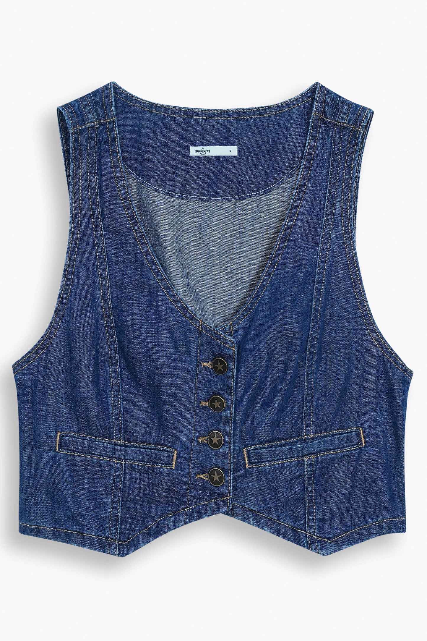 Lightweight Denim Limited Vest  Dark Blue
